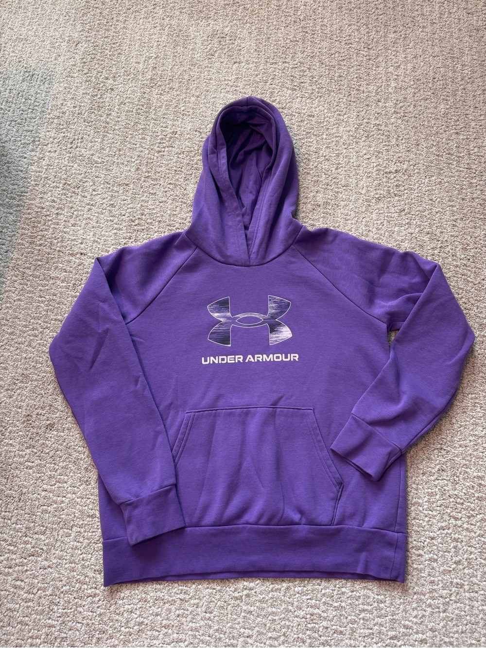 Under Armour Youth Large Purple Logo Pullover Hoodie
